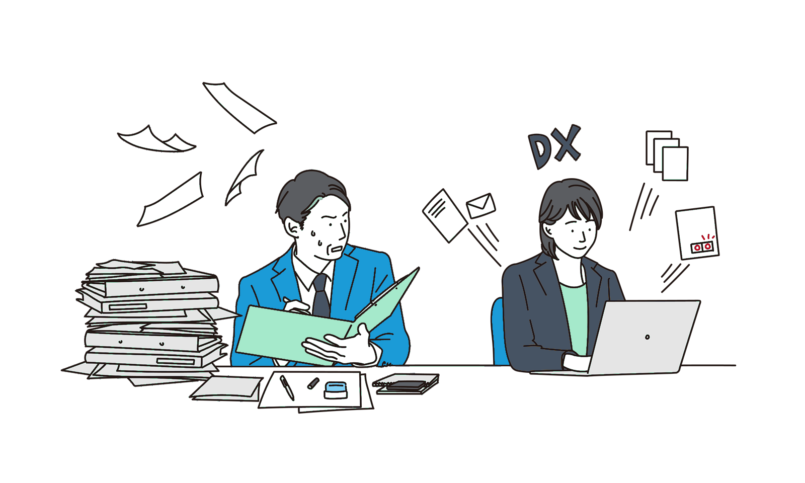 DX化で効率化のイメージ