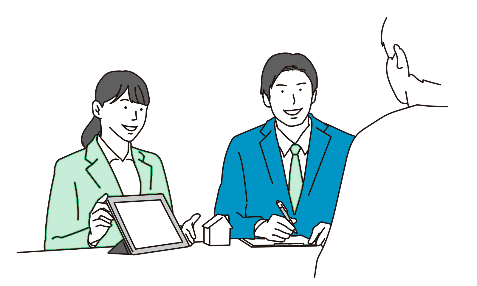 社員が説明するイメージ